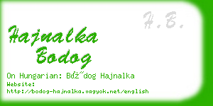 hajnalka bodog business card